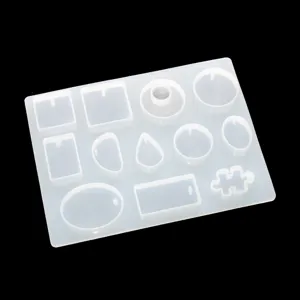 Silicone resin pendant mold for DIY jewelry making crystal epoxy square circle puzzle shapes