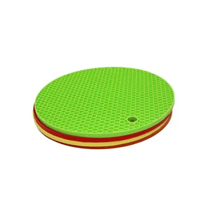 Alfombrilla de silicona en panal, salvamanteles redondo resistente al calor para cocina
