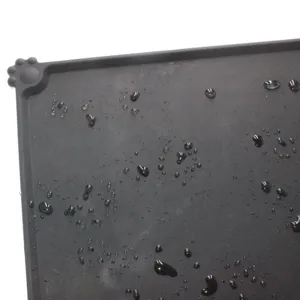 Wasserdichte Silikon Haustier Matte Detailansicht, rutschfeste Futtermatte für Katzen.