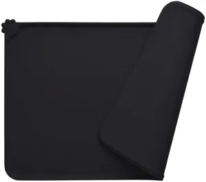Schwarze Haustier-Futtermatte aus Silikon, wasserdichte rutschfeste Matte für Katzen und Hunde.