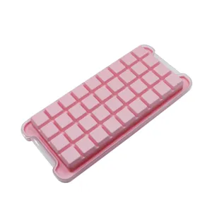 Bandeja de cubitos de hielo de silicona con tapa rosa utensilio de cocina para hogar