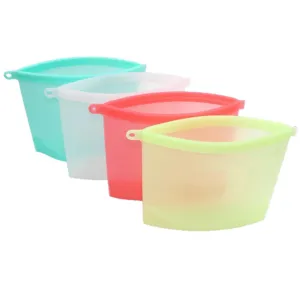 Sacchetti per alimenti in silicone riutilizzabili buste di conservazione sottovuoto 500ml