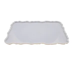 DIY irregular silicone resin mold detail showing wavy edge tray design for crafts and casting