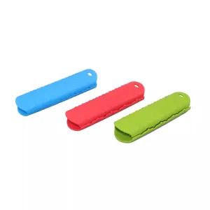 Silicone pot handle cover heat resistant sleeve non-slip kitchen cooking tool set of 3