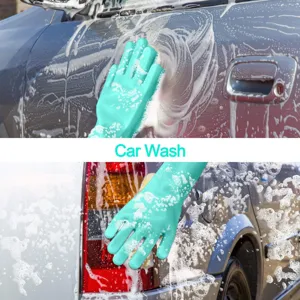Siliconen reinigingshandschoenen voor keuken afwassen en autowas magische borstel gereedschap.