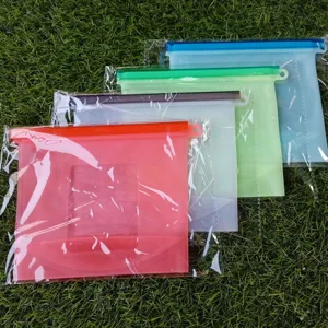 Silicone Food Storage Bag Airtight Leakproof Fresh Keeping Bag Refrigerator Storage Organizer For Fruit