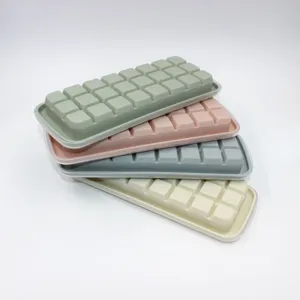 Bandeja de hielo de silicona 24 rejillas con tapa, molde apilable para cubitos cocina.