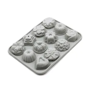 12-Mulden Silikon Blumen Backform für Kuchen Gelee Pudding DIY Dessert Küchenwerkzeug