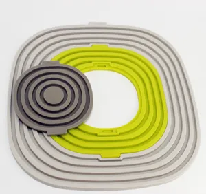 Juego de esteras de aislamiento térmico de silicona plegable, anti-quemaduras para mesa.
