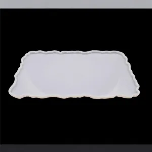 White irregular wave silicone mold DIY epoxy resin tray casting mold for home decor.