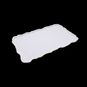 Irregular silicone mold for DIY epoxy resin tray, wave edge craft casting mold for home decor.
