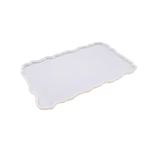 DIY silicone mold for irregular fruit tray and coaster, flexible resin casting tool.