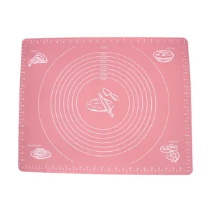 Thickened silicone baking mat with measurement scales for pastry dough kneading non-slip.