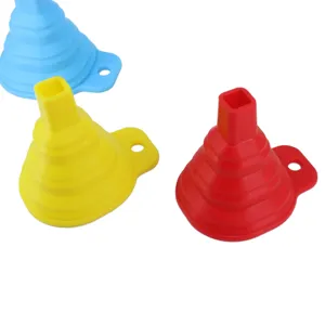 Silicone Foldable Funnel Portable Retractable Mini Funnel Kitchen Liquid Dispensing Tool Flexible Collapsible Funnel Gadget