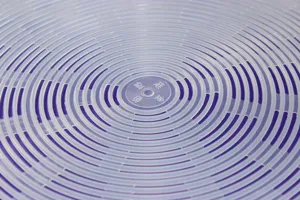 Detailansicht der transluzenten Silikon-Dampfmatte mit konzentrischem Lochdesign.