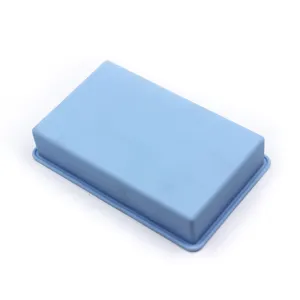 Molde de hielo de silicona grado alimenticio caja de almacenamiento de bebé azul detalle
