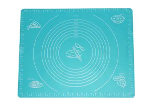 Thickened silicone baking mat with scale marks for kitchen pastry kneading and dough rolling.