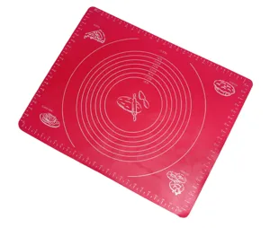 Thickened high-temp silicone baking kneading mat with clear size scales and measurement circles.
