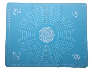 Thickened heat-resistant silicone baking kneading mat with scale and measurement circles for pastry.