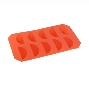 Siliconen citroen ijsblokjesvorm 10 gaats oranje mal voor keuken chocolade gelei.
