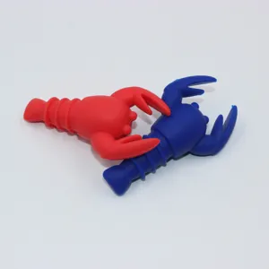 Creative lobster silicone wine bottle stopper set red and blue animal bottle seal tool