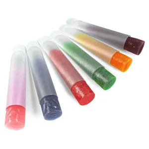 Colorful silicone ice pop molds set of 7 assorted colors for homemade frozen treats.