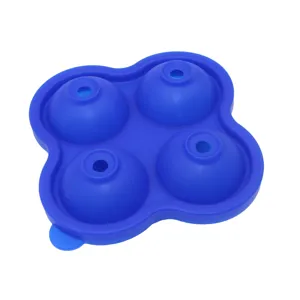 4-cavity silicone sphere ice ball mold maker for whiskey cocktail kitchen bar accessories tool