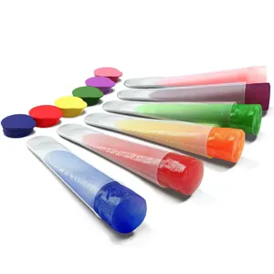 Silicone ice pop mold set with oval lids, colorful reusable popsicle maker tubes detail.