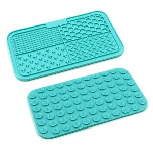 Alfombrilla de silicona para perros con múltiples texturas y ventosas para comer lento.