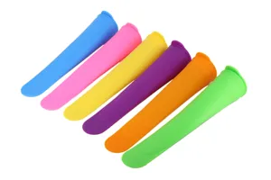 Colorful silicone ice pop molds set, food grade ice cream tubes and popsicle makers for kitchen.