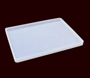 Silicone rectangular mold for DIY epoxy resin crystal tray coaster display plate craft tool