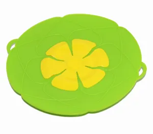 26cm silikon ueberkochschutz topfdeckel hitzebestaendig kueche kochen abdeckung gruen gelb
