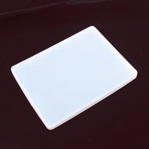 Rectangle white silicone mold detail view for DIY crystal epoxy resin casting tray tool.