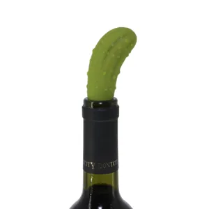 Silicone cucumber wine bottle stopper funny bar tool kitchen accessory green sealing plug