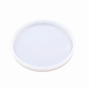Runde Silikonform für DIY Epoxidharz Handwerk, weiße flexible Tischdisplay Gießform.
