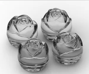 Detailed close-up view of 3D rose ice cube mold set, silicone tray for cocktail drinks.