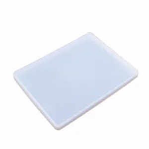 Close-up detail of the translucent rectangular silicone mold for DIY craft projects.