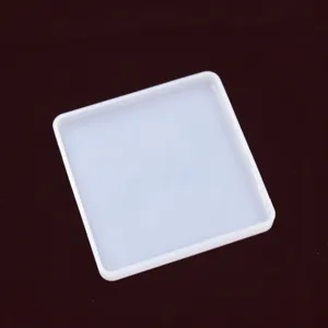 Silicone square tray mold detail view, flexible resin casting mold for DIY craft making.