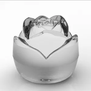 Exquisite silver crystal rose ornament container, elegant detailed decor piece for modern home.