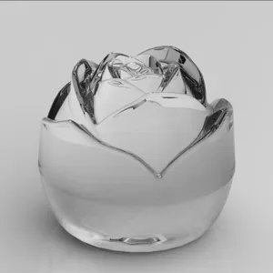 Exquisite silver rose sculpture decor, elegant metallic finish table centerpiece detail.
