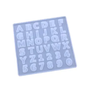 Gedetailleerd overzicht siliconen mal letters cijfers, DIY epoxy hars gietgereedschap.