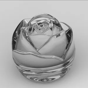 Silver rose metal sculpture crystal flower home decor exquisite ornament elegant table centerpiece display