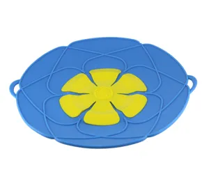 26cm silikon ueberkochring topfdeckel mit blumen design kueche ueberkochschutz abdeckung