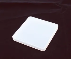 Silicone rectangular resin mold detail showing the smooth white tray casting surface clearly.