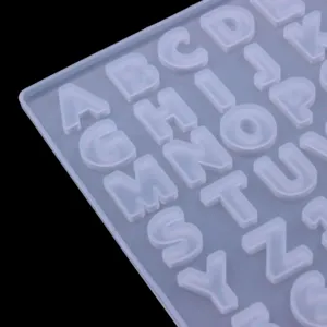 Siliconen alfabet mal voor DIY hars epoxy ambachten, helder detail en textuur weergave.