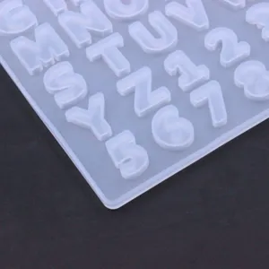 Transparante siliconen letter en cijfer mal voor DIY epoxy hars gieten en handwerk.