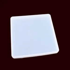 Silicone mold detail view, transparent square resin casting tray mold for DIY crafting.