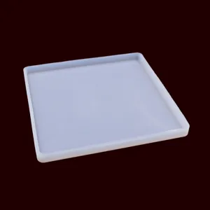 Square silicone mold for DIY crystal epoxy resin craft tray making and casting tool accessory.