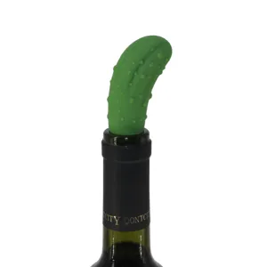 Creative Cucumber Wine Bottle Stopper Food Grade Silicone Reusable Funny Vegetable Bottle Sealer Kitchen Bar Tool