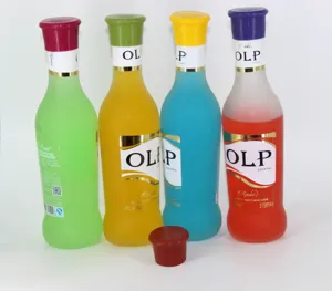 Detailed view of colorful food-grade silicone wine bottle stoppers displayed with bottles.